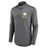 Men's Fanatics Gray Notre Dame Fighting Irish Tough Minded Quarter-Zip Top