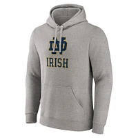 Men's Fanatics Heather Gray Notre Dame Fighting Irish Primary Logo Pullover Hoodie