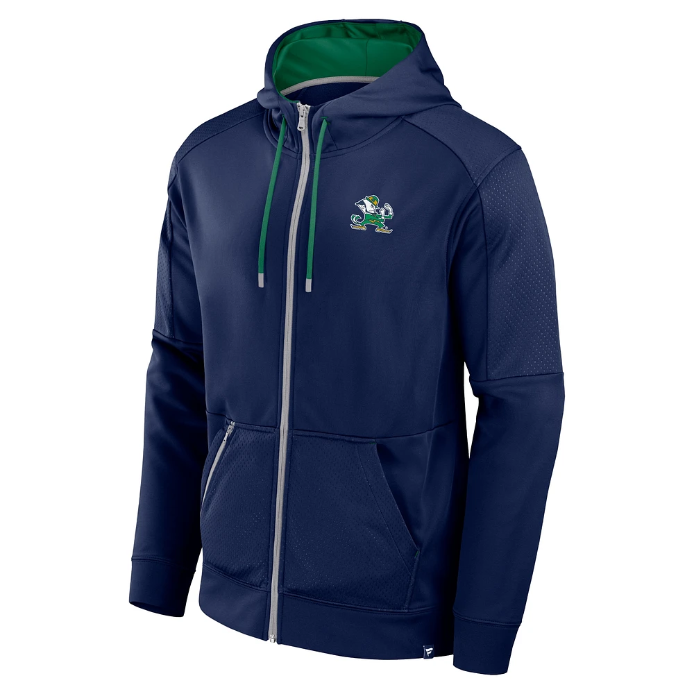 Men's Fanatics Navy Notre Dame Fighting Irish Defender Full-Zip Hoodie