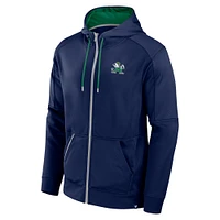 Men's Fanatics Navy Notre Dame Fighting Irish Defender Full-Zip Hoodie