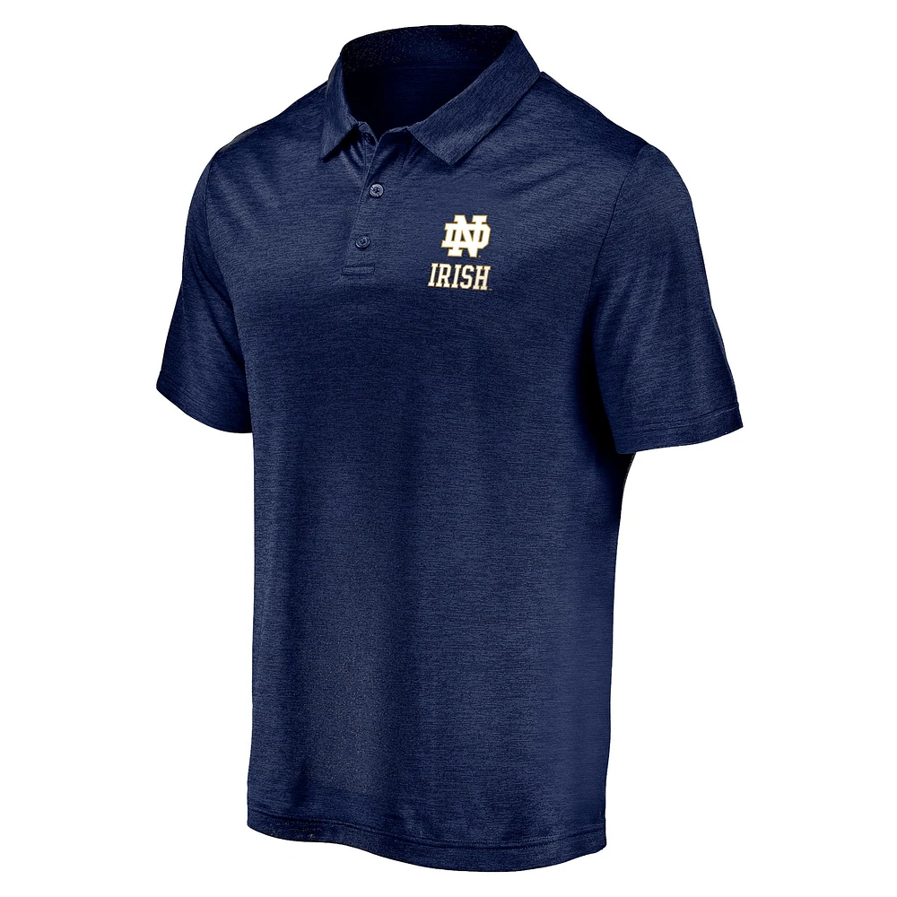 Men's Fanatics Navy Notre Dame Fighting Irish Primary Logo Striated Polo
