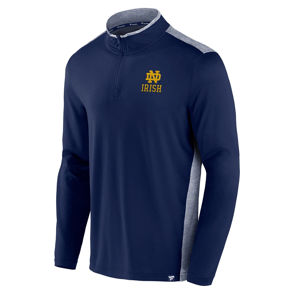 Men's Fanatics Navy Notre Dame Fighting Irish Recharged Quarter-Zip Jacket