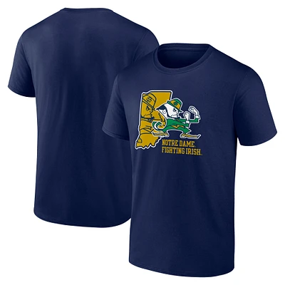 T-shirt bleu marine Fanatics pour homme de Notre Dame Fighting Irish State Lock