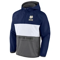 Men's Fanatics Navy Notre Dame Fighting Irish Victory On Raglan Quarter-Zip Hoodie
