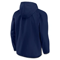 Men's Fanatics Navy Notre Dame Fighting Irish Victory On Raglan Quarter-Zip Hoodie