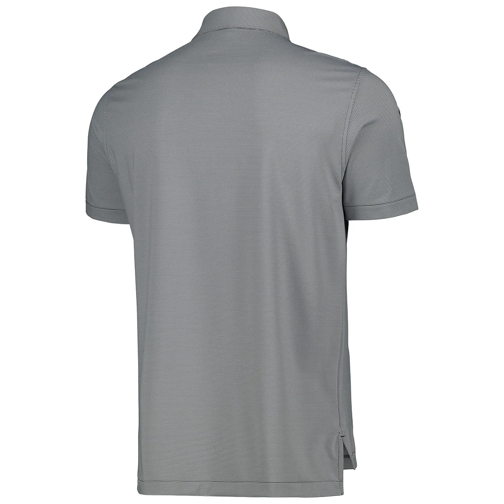 Men's Peter Millar Gray Notre Dame Fighting Irish Jubilee Striped Performance Jersey Polo