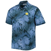 Men's Tommy Bahama Navy Notre Dame Fighting Irish Big & Tall Coast Luminescent Fronds IslandZone Button-Up Camp Shirt