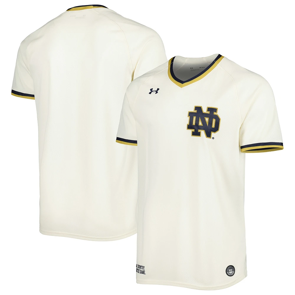 Men's Under Armour Cream Notre Dame Fighting Irish Replica Baseball Jersey