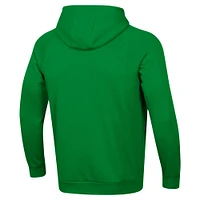 Men's Under Armour Kelly Green Notre Dame Fighting Irish 2024 Sideline Wordmark Rival Pullover Hoodie