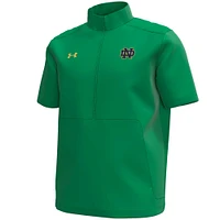 Men's Under Armour Kelly Green Notre Dame Fighting Irish Motivate Quarter-Zip Short Sleeve Top