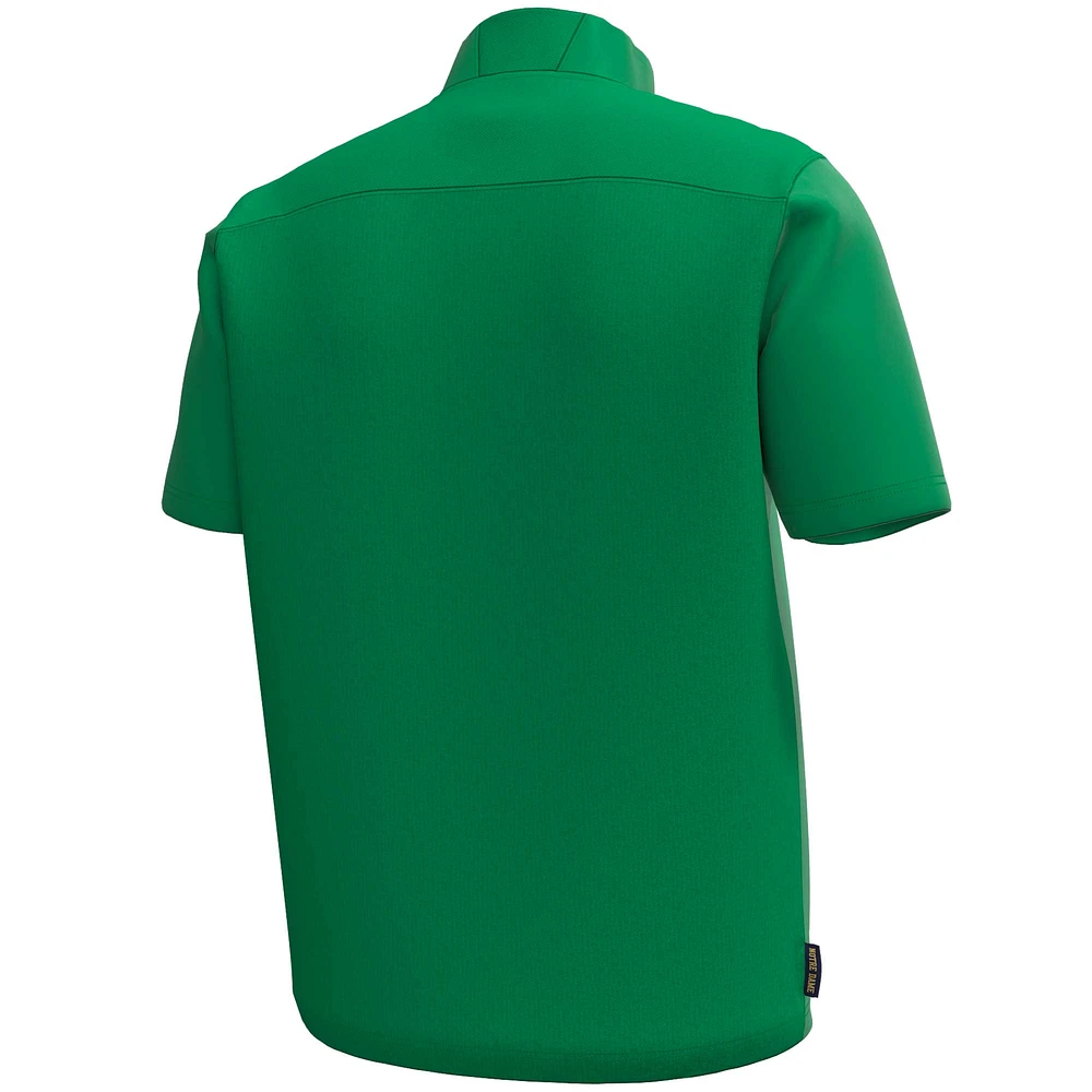 Men's Under Armour Kelly Green Notre Dame Fighting Irish Motivate Quarter-Zip Short Sleeve Top