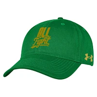 Men's Under Armour  Kelly Green Notre Dame Fighting Irish Washed Performance Cotton Adjustable Hat