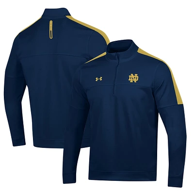 Veste à demi-zip Under Armour Navy Notre Dame Fighting Irish Midlayer pour hommes