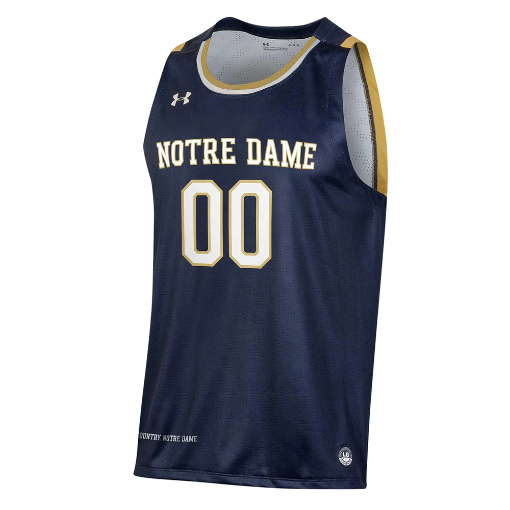 Men's Under Armour Navy Notre Dame Fighting Irish Pick-A-Player NIL Basketball Jersey