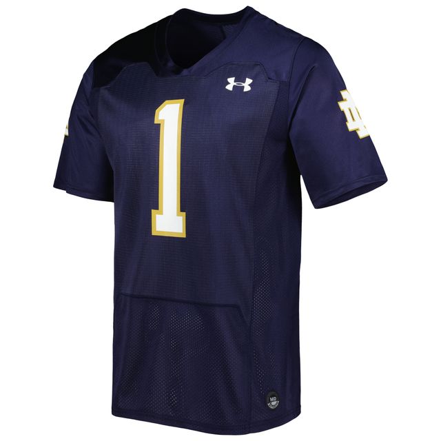 Under Armour #1 Navy Notre Dame Fighting Irish Team Réplique du maillot de football pour homme