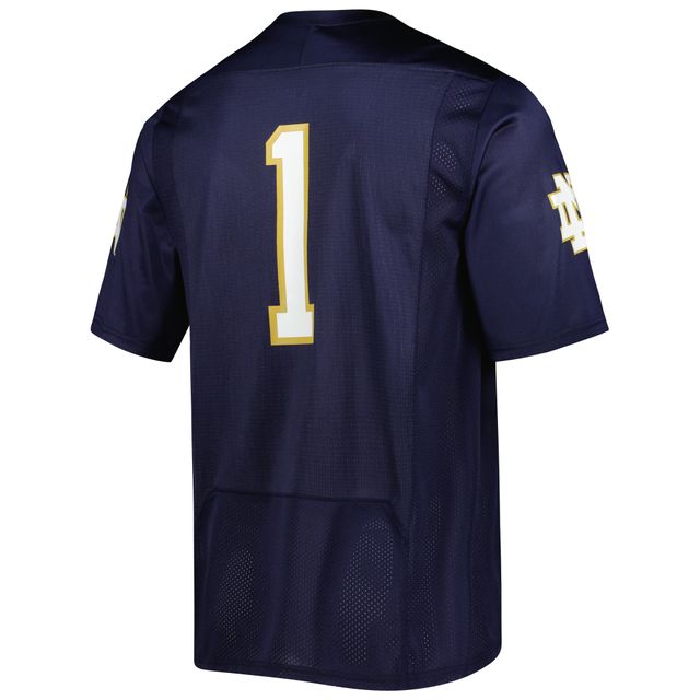 Under Armour #1 Navy Notre Dame Fighting Irish Team Réplique du maillot de football pour homme