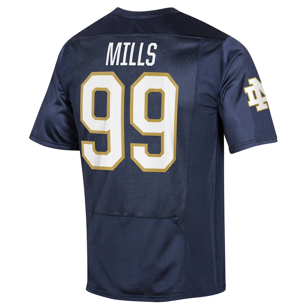 Men's Under Armour Rylie Mills Navy Notre Dame Fighting Irish NIL Football Replica Player Jersey
