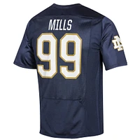 Men's Under Armour Rylie Mills Navy Notre Dame Fighting Irish NIL Football Replica Player Jersey
