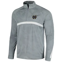 Men's Under Armour Steel Notre Dame Fighting Irish Game Day Camo Raglan Quarter-Zip Top