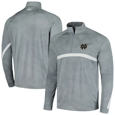 Haut à quart de zip camouflage Under Armour Steel Notre Dame Fighting Irish Gameday pour hommes
