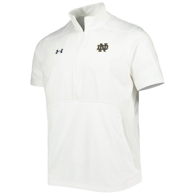 Under Armour Notre Dame Fighting Irish Motivate 2.0 Veste à demi-fermeture éclair blanche pour homme