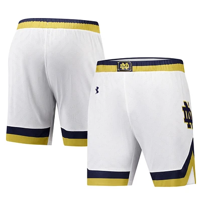 Men's Under Armour  White Notre Dame Fighting Irish Replica Basketball Shorts