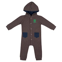 Newborn & Infant Colosseum Charcoal Notre Dame Fighting Irish Zando-Zan Waffle Full-Snap Hooded Romper