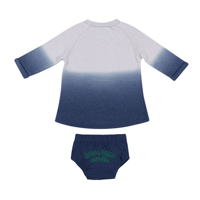 Nouveau-né et bébé Colosseum Gris/Marine Notre Dame Fighting Irish Hand Ombre Dress & Bloomers Set