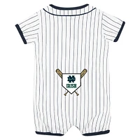 Newborn & Infant Colosseum White Notre Dame Fighting Irish Pinstripe Dusty Romper