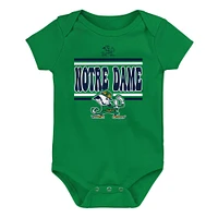 Newborn Navy Notre Dame Fighting Irish Sunday Comics 3-Pack Bodysuit Set