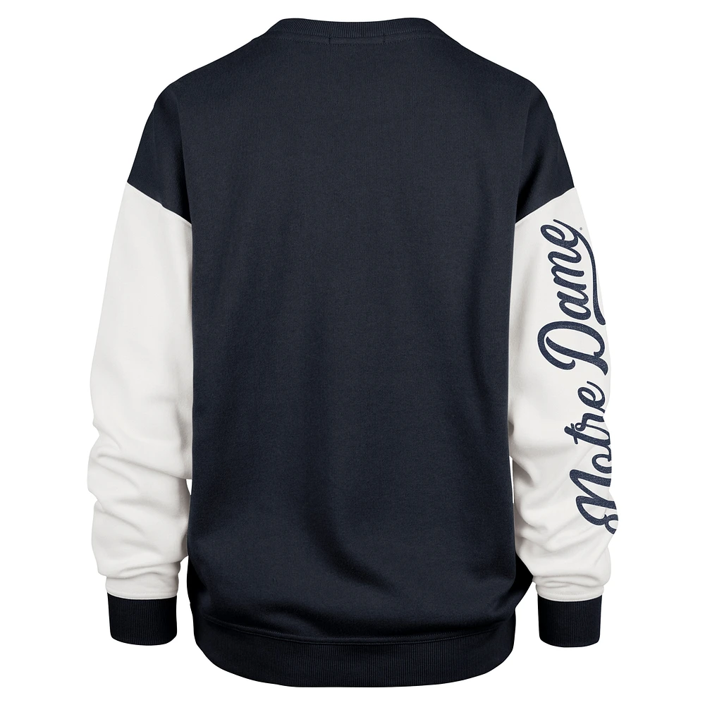 Women's '47  Navy Notre Dame Fighting Irish Double Header Rise Andie Pullover Sweatshirt