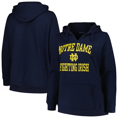 Pull à col cranté Heart & Soul Champion Navy Notre Dame Fighting Irish pour femmes, taille plus