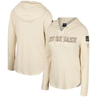 Colosseum Cream Notre Dame Fighting Irish OHT Military Appréciation Casey Raglan T-shirt à capuche manches longues pour femme
