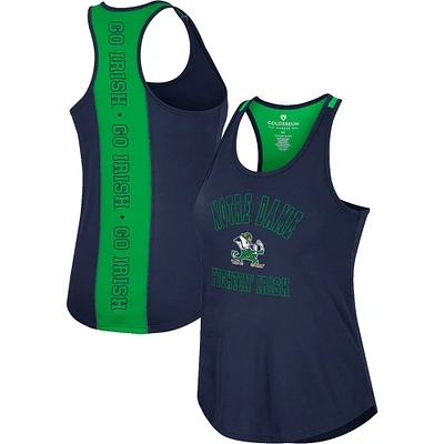 Colosseum Navy Notre Dame Fighting Irish 10 Days Racerback Scoop Neck Tank Top pour femmes