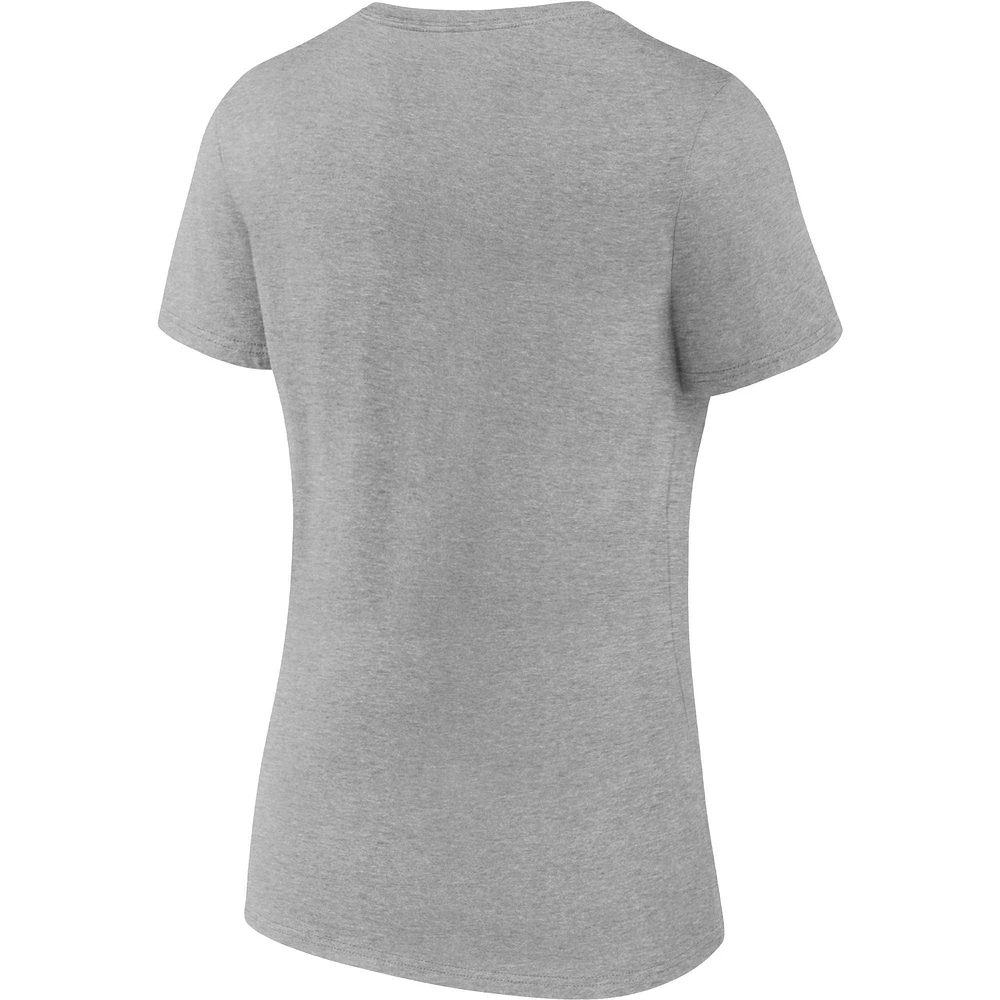 Women's Fanatics Heather Gray Notre Dame Fighting Irish Campus V-Neck T-Shirt