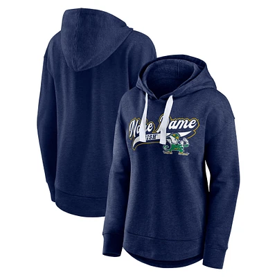 Sweat à capuche manches longues Fanatics Heather Navy Notre Dame Fighting Irish Tailsweep pour femme