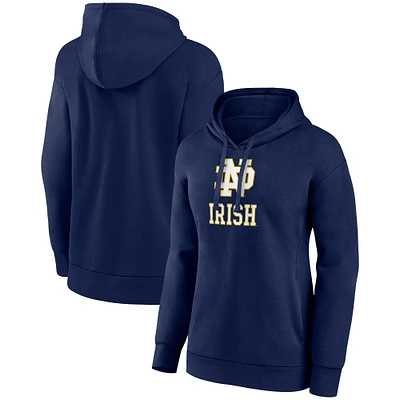 Sweat à capuche bleu marine Fanatics pour femme de Notre Dame Fighting Irish