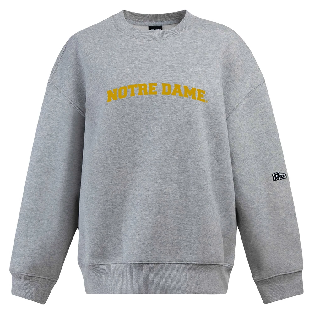 Sweat-shirt à capuche Heather Gray pour femme de Notre Dame Fighting Irish Offside