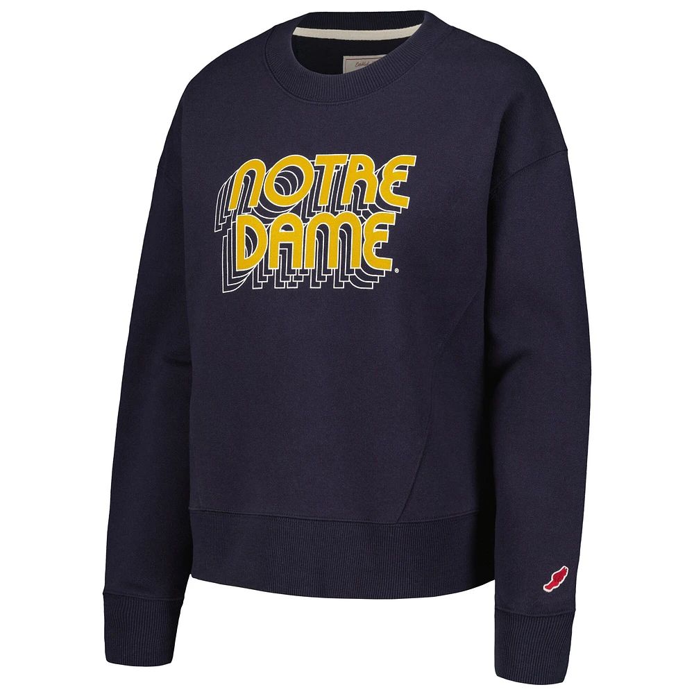 League Collegiate Wear pour femmes Navy Notre Dame Fighting Irish Boxy Pull-over