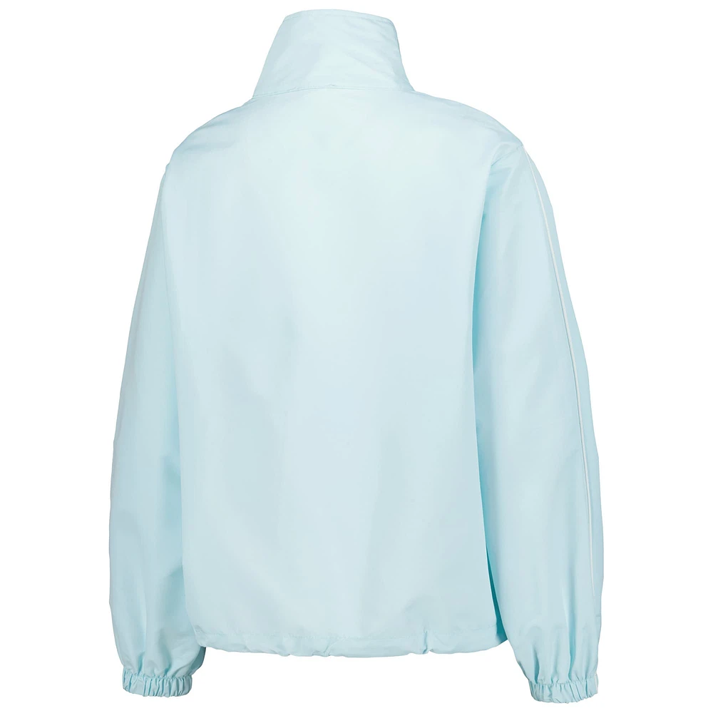 Women's Lusso Light Blue Notre Dame Fighting Irish Parker Quarter-Zip Rain Tech Jacket