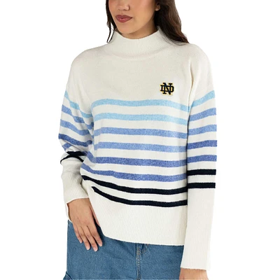 Pull oversize à col montant et rayures Simone de Notre Dame Fighting Irish pour femme Lusso White