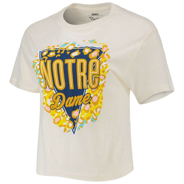 T-shirt court à imprimé animalier Pressbox Notre Dame Fighting Irish Taylor crème pour femmes