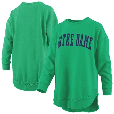 Sweat-shirt à manches longues en polaire vintage Pressbox Green Notre Dame Fighting Irish Melange pour femme