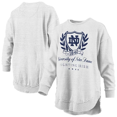 Sweat-shirt à capuche poncho mélangé Pressbox Heather Grey pour femme de Notre Dame Fighting Irish Field Day