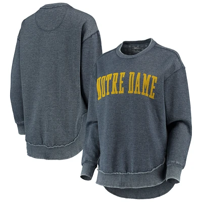 Sweat-shirt Pressbox bleu marine Notre Dame Fighting Irish Vintage Wash pour femme