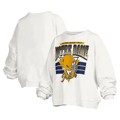 Sweat-shirt surdimensionné avec logo rétro Janice de Notre Dame Fighting Irish pour femme Pressbox blanc