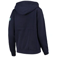 Sweat à capuche zippé pour femme Stadium Athletic Navy Notre Dame Fighting Irish Arched Name