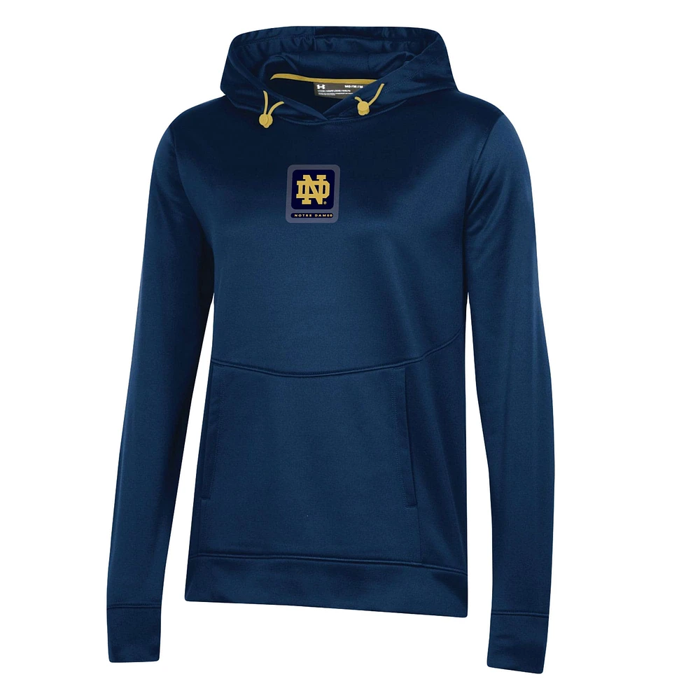 Women's Under Armour Navy Notre Dame Fighting Irish 2023 Sideline Performance Pullover Hoodie