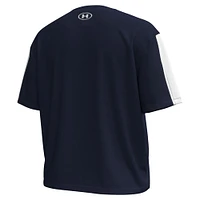 Under Armour pour femme Bleu marine Notre Dame Fighting Irish Challenger Taille Longueur Boxy T-shirt surdimensionné