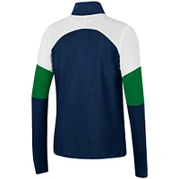 Women's Under Armour Navy Notre Dame Fighting Irish Sleeve Hit Raglan Quarter-Zip Jacket